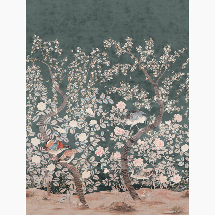 Fauna Petrol Mural Wallpaper