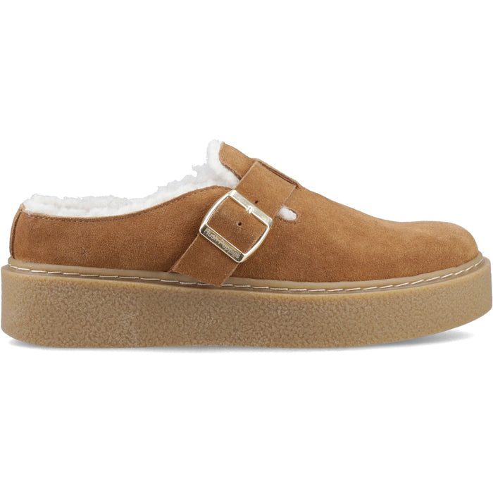 Hush Puppies Womens Blanche Fur Mule Tan