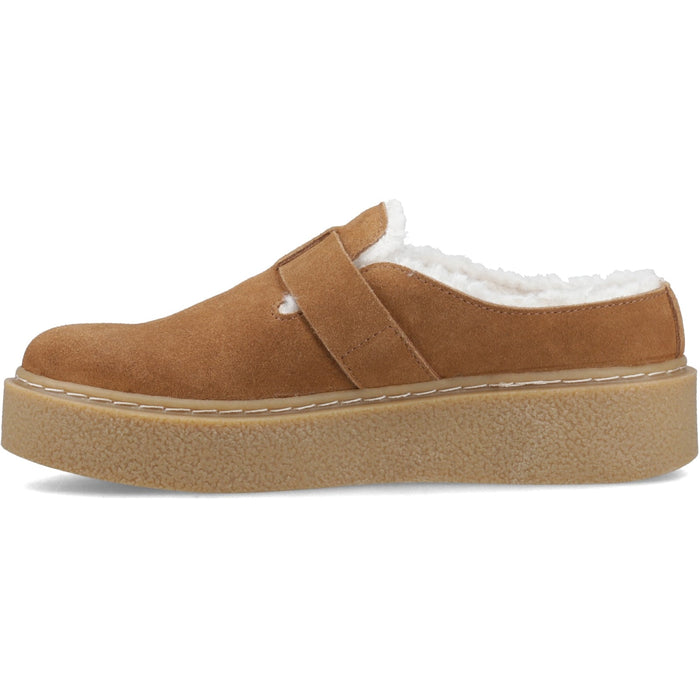 Hush Puppies Womens Blanche Fur Mule Tan