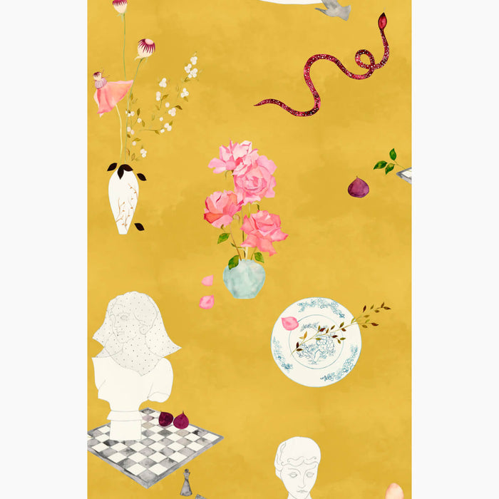 Natura Morta Ochre Wallpaper
