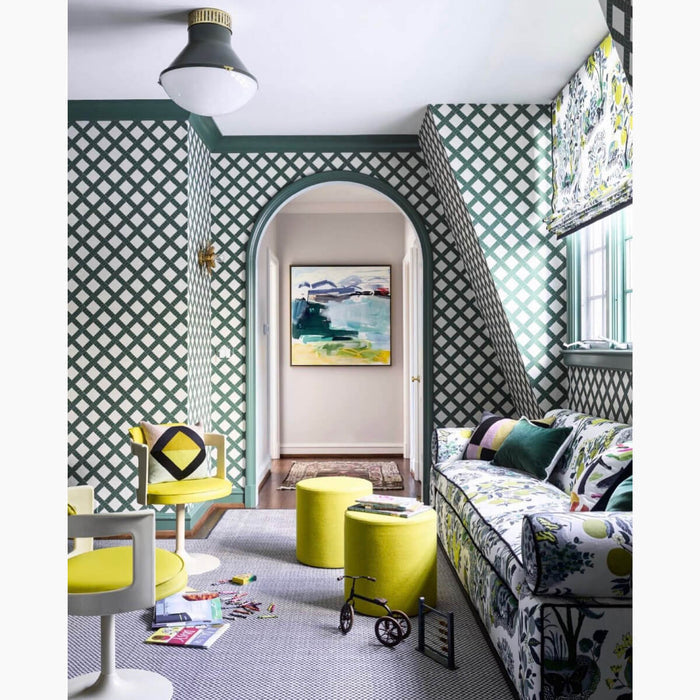 Park Navy Grasscloth Wallpaper