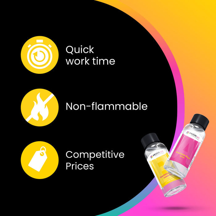Resin Art® Precision Pour Epoxy Resin Crystal clear, bubble-free, and heat-resistant. Perfect for jewellery, coasters, table tops, and coatings.