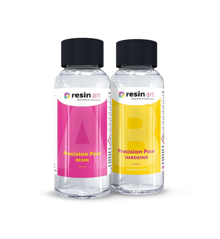 Resin Art® Precision Pour Epoxy Resin UK Crystal clear, bubble-free, and heat-resistant. Perfect for jewellery, coasters, table tops, and coatings.
