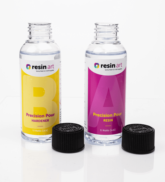 Resin Art® Precision Pour Epoxy Resin UK Crystal clear, bubble-free, and heat-resistant. Perfect for jewellery, coasters, table tops, and coatings.
