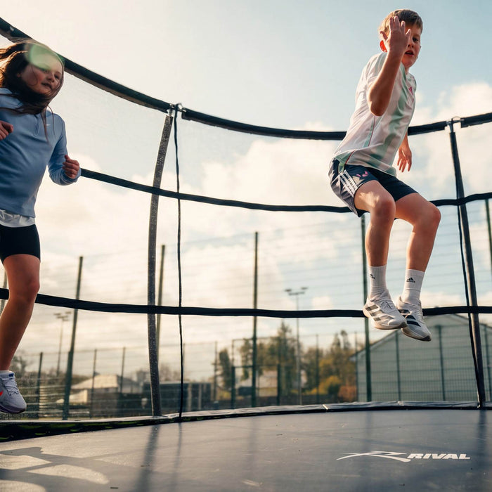 Rival Outdoor Trampoline with Enclosure - Black